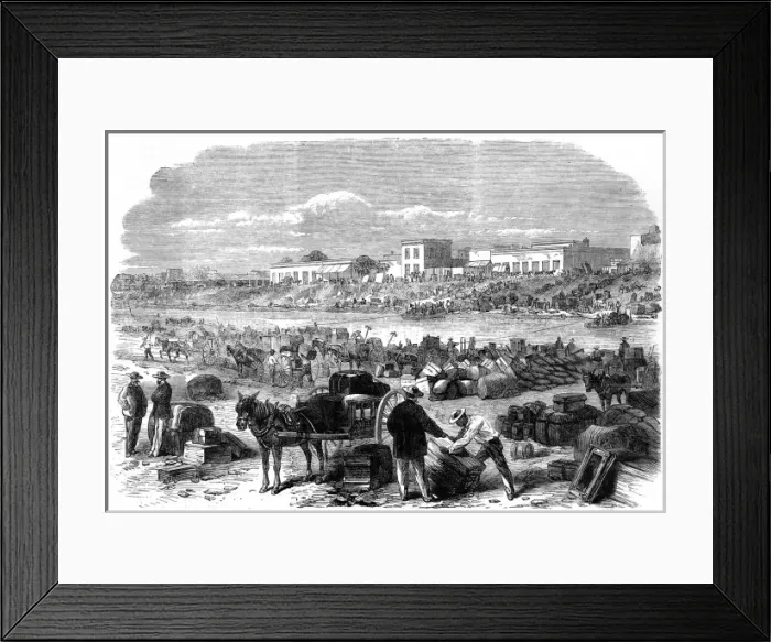 Framed Print : Confederate Troops leaving Brownsville; American Civil War Framed Print : Confederate Troops leaving Brownsville; American Civil War