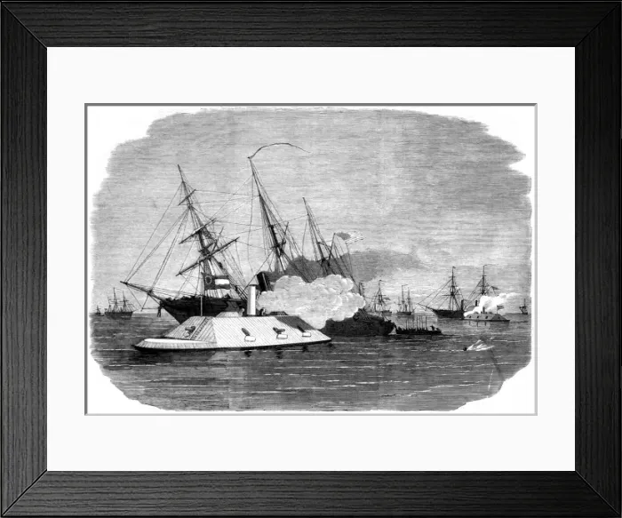 Framed Print : The Civil War in America. Attack on the blockading squadron Framed Print : The Civil War in America. Attack on the blockading squadron