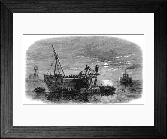 Framed Print : Confederate soldiers laying torpedoes in Charlestown Harbour Framed Print : Confederate soldiers laying torpedoes in Charlestown Harbour