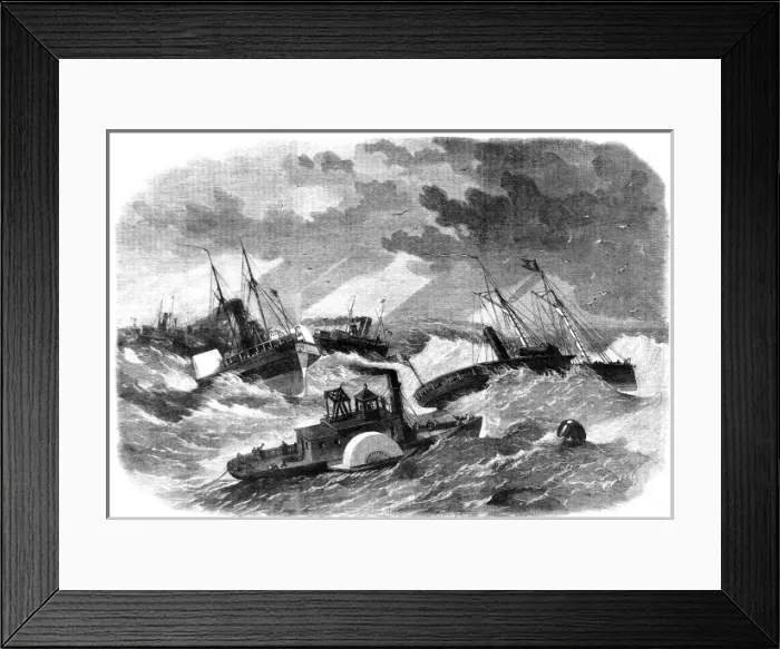 Framed Print : The Civil War in America. The Picket leading the ships of th Framed Print : The Civil War in America. The Picket leading the ships of th