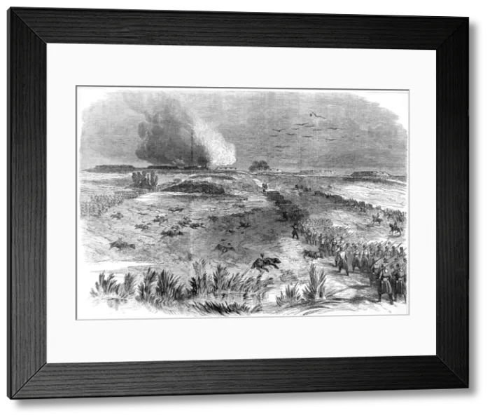 Framed Print : The Civil War in America: Federals advancing on the abandone Framed Print : The Civil War in America: Federals advancing on the abandone