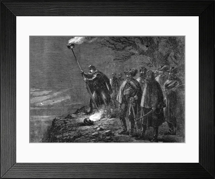 Framed Print : The war in America: a night alarm in the Federal camp Framed Print : The war in America: a night alarm in the Federal camp