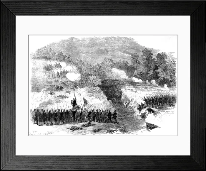 Framed Print : The civil war in America: attack on the Confederate batterie Framed Print : The civil war in America: attack on the Confederate batterie