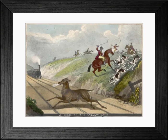 Framed Print : Deer Hunt & Railway Framed Print : Deer Hunt & Railway