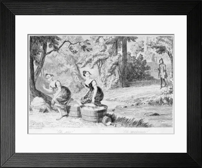 Framed Print : Women / Laundry / Washing Framed Print : Women / Laundry / Washing