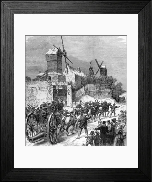 Framed Print : Hauling ships guns up Montmartre, Paris; Franco-Prussian Wa Framed Print : Hauling ships guns up Montmartre, Paris; Franco-Prussian Wa
