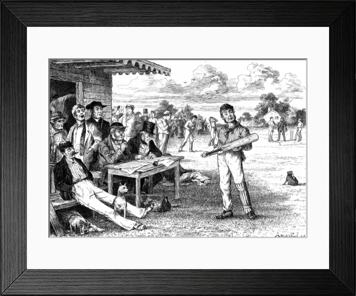 Framed Print : Scene at a County Cricket Match, 1881 Framed Print : Scene at a County Cricket Match, 1881