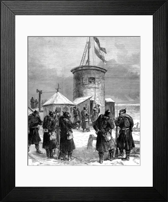 Framed Print : Hoisting the German Flag on Mont Valerien; Franco-Prussian W Framed Print : Hoisting the German Flag on Mont Valerien; Franco-Prussian W