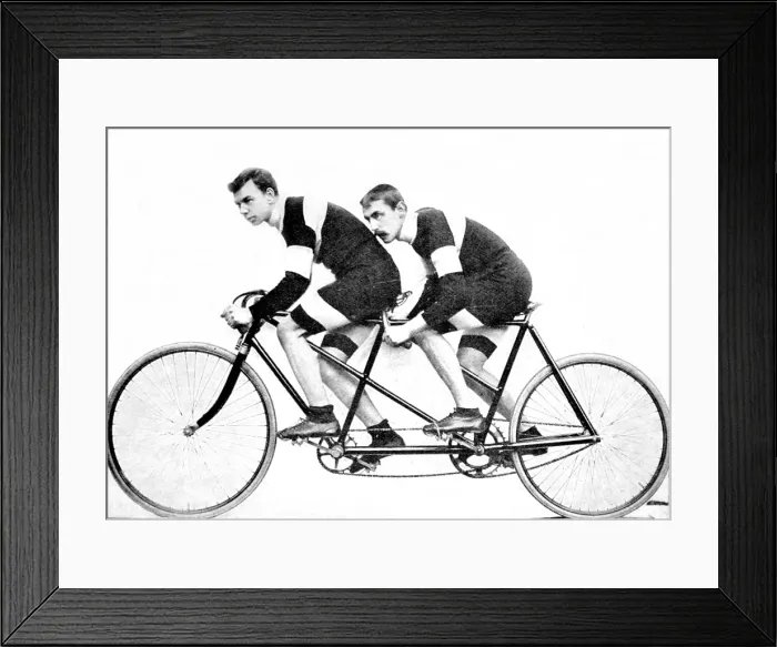 Framed Print : McGregor and Nelson, Tandem Bicycling Champions, 1897 Framed Print : McGregor and Nelson, Tandem Bicycling Champions, 1897