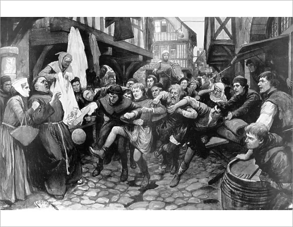A Game of Football in the Streets of London, c. 1314