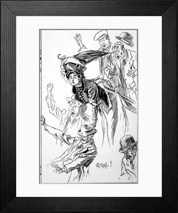 Framed Print : A Female Football Fan, 1908 Framed Print : A Female Football Fan, 1908