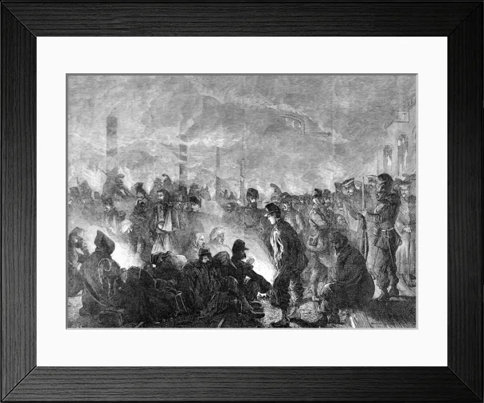 Framed Print : French Prisoners at Orleans Railway Station; Franco-Prussian Framed Print : French Prisoners at Orleans Railway Station; Franco-Prussian