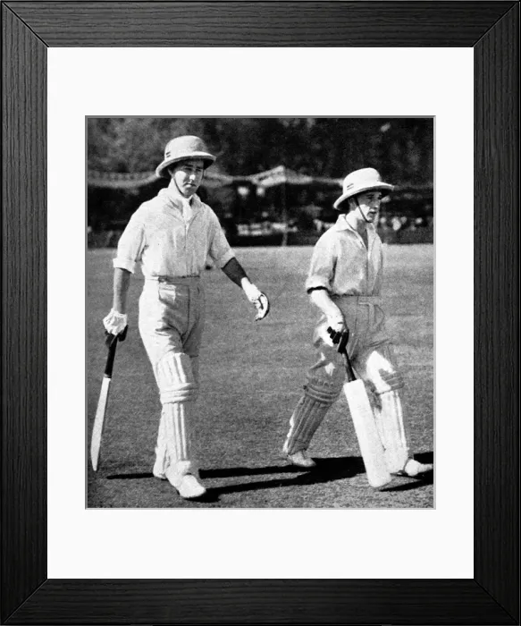 Framed Print : W. Edrich and N. W. D. Yardley going out to bat, Lahore, 1937 Framed Print : W. Edrich and N. W. D. Yardley going out to bat, Lahore, 1937