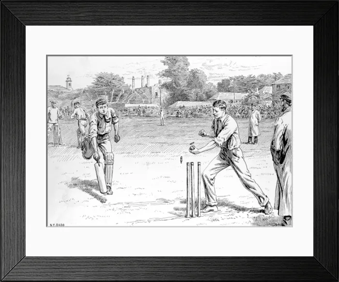 Framed Print : A Run Out at Lords Cricket Ground, 1895 Framed Print : A Run Out at Lords Cricket Ground, 1895