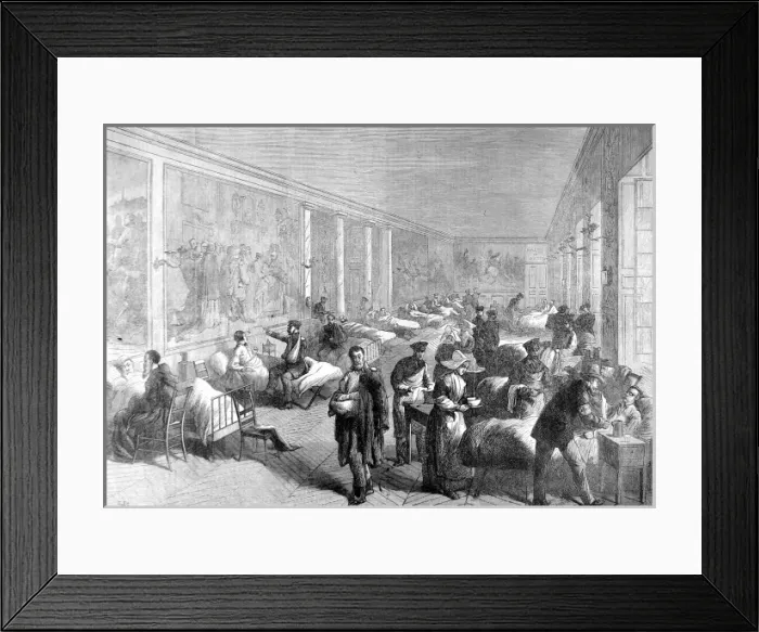 Framed Print : Wounded Soldiers in the Palace of Versailles; Franco-Prussia Framed Print : Wounded Soldiers in the Palace of Versailles; Franco-Prussia