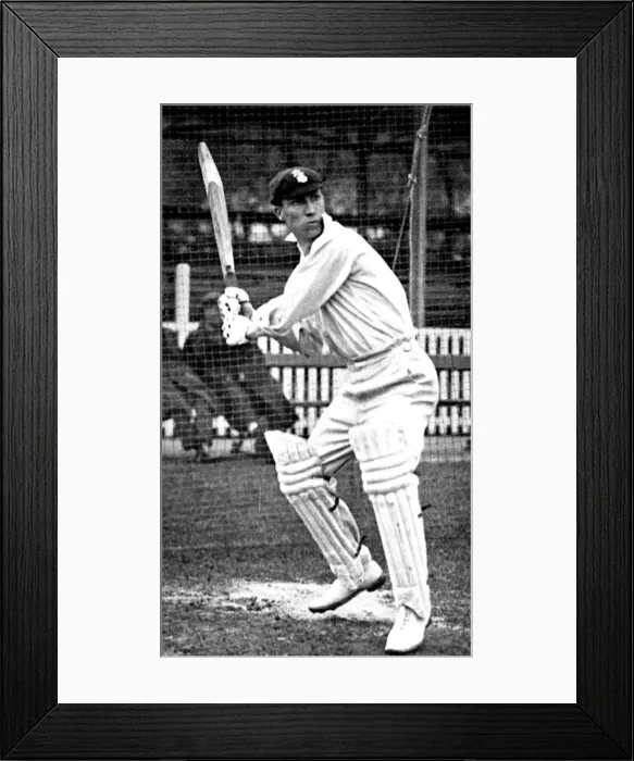 Framed Print : Andrew Sandham Batting in the Nets, 1924 Framed Print : Andrew Sandham Batting in the Nets, 1924