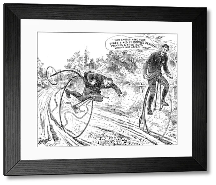 Framed Print : Advertisement for Bowns Perfect Process for Bicycle Tyres Framed Print : Advertisement for Bowns Perfect Process for Bicycle Tyres