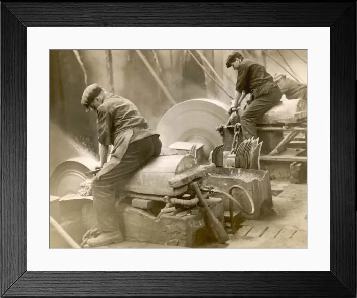 Framed Print : Making Scythes  /  Grinding