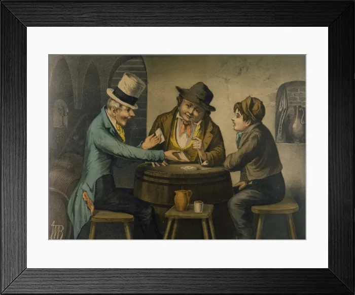 Framed Print : A CARD SHARP / C. 1850 Framed Print : A CARD SHARP / C. 1850