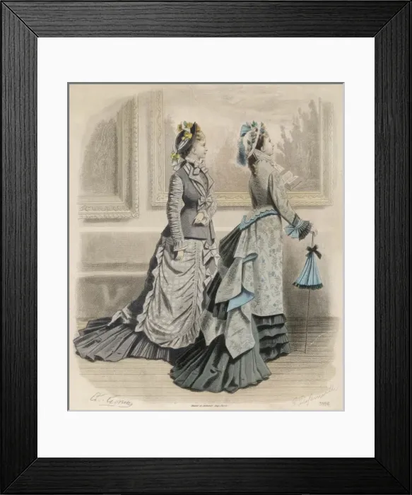 Framed Print : Long Trained Skirts 1875 Framed Print : Long Trained Skirts 1875