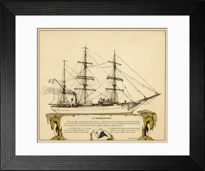 Framed Print : Pourquoi Pas Steamship Framed Print : Pourquoi Pas Steamship