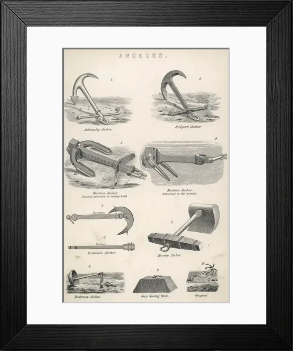 Framed Print : Nine Anchors Framed Print : Nine Anchors