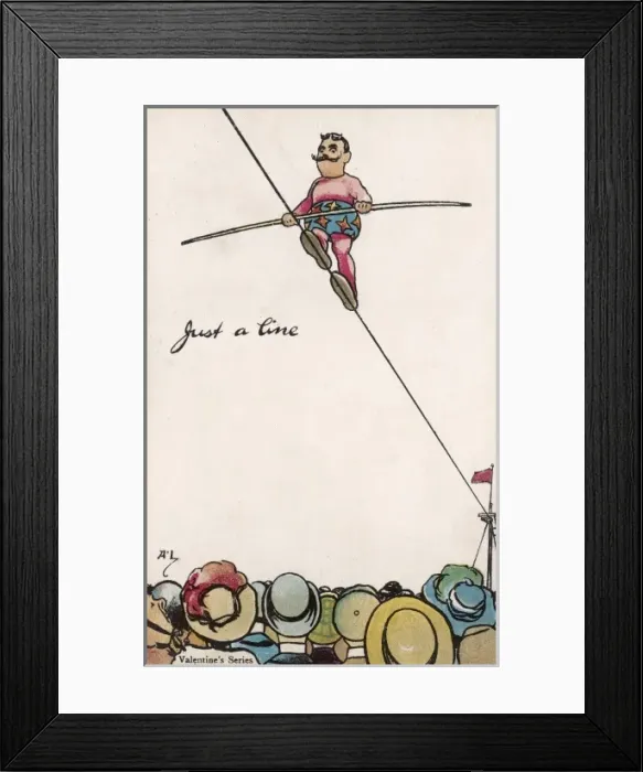 Framed Print : Comic Tightrope Walker Framed Print : Comic Tightrope Walker