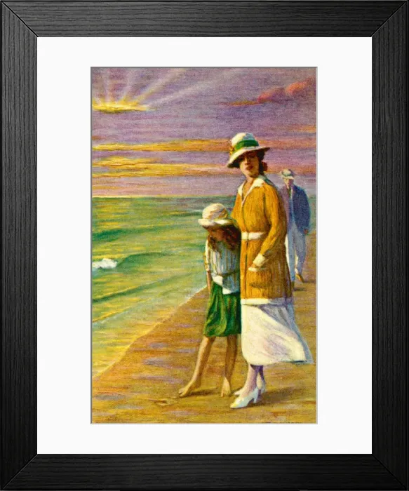 Framed Print : Evening Walk on Sands Framed Print : Evening Walk on Sands