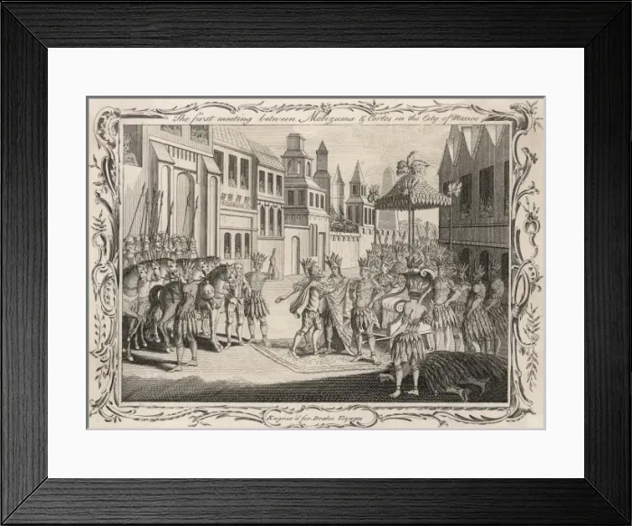 Framed Print : Cortes & Montezuma Framed Print : Cortes & Montezuma