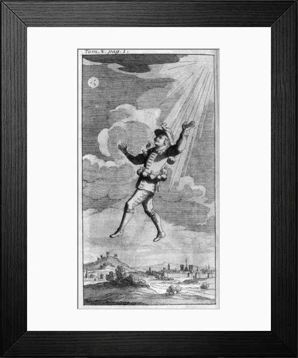 Framed Print : Cyrano De B / Visits Moon Framed Print : Cyrano De B / Visits Moon