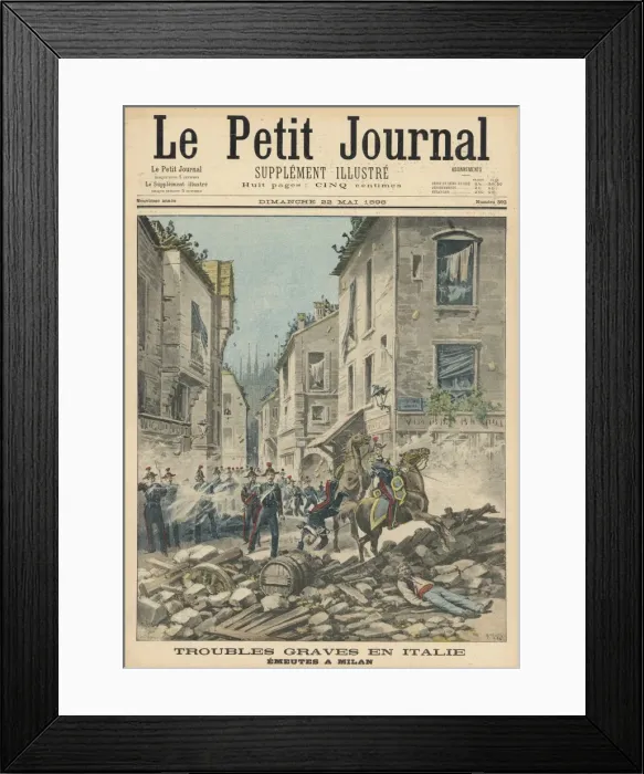 Framed Print : Milan Riots / 1898 / Petit J Framed Print : Milan Riots / 1898 / Petit J