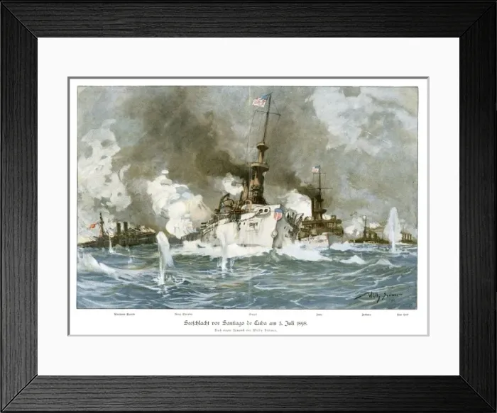 Framed Print : Naval Battle Santiago Framed Print : Naval Battle Santiago