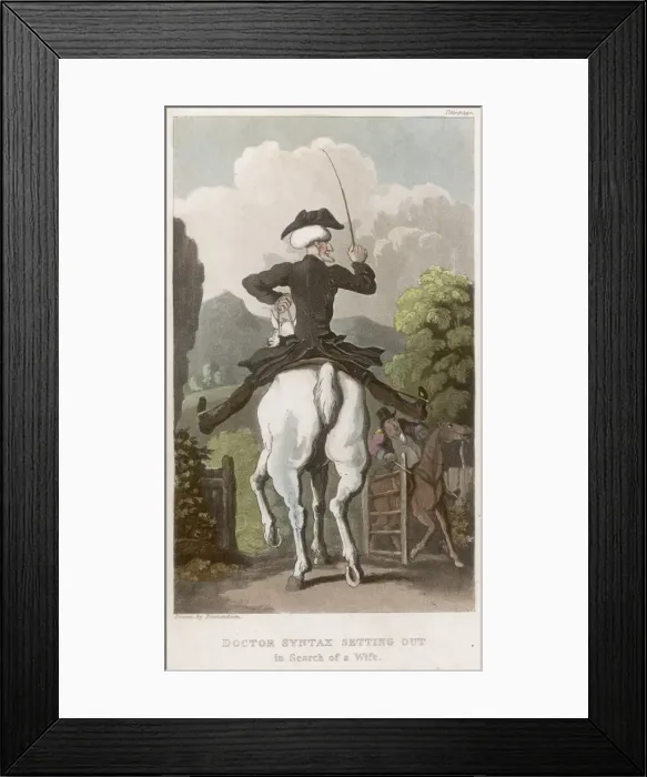 Framed Print : Dr Syntax on Horse 1820 Framed Print : Dr Syntax on Horse 1820