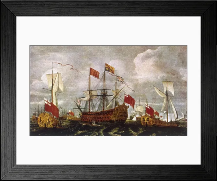 Framed Print : Charles II Visits Fleet Framed Print : Charles II Visits Fleet