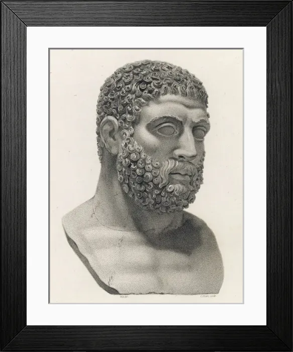 Framed Print : Myth / Hercules Bust Framed Print : Myth / Hercules Bust