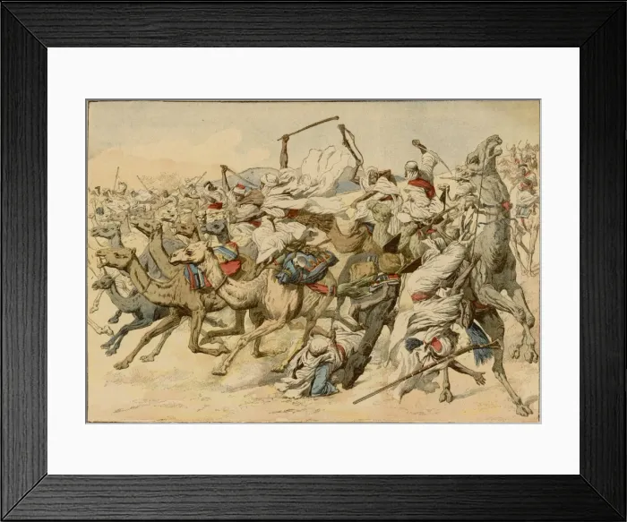 Framed Print : French Fight Moroccans Framed Print : French Fight Moroccans