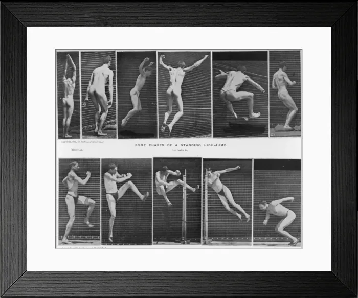 Framed Print : Muybridge - High Jump Framed Print : Muybridge - High Jump