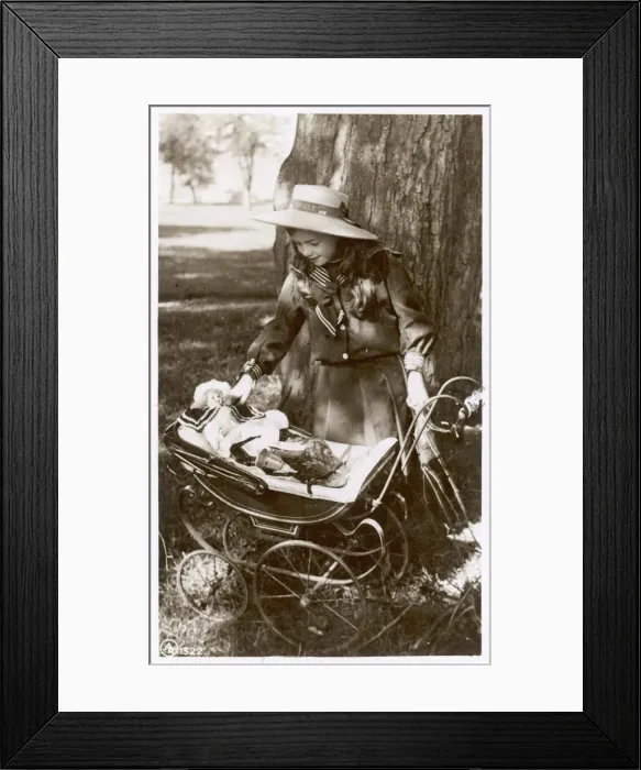 Framed Print : Sailor Girl with Pram Framed Print : Sailor Girl with Pram