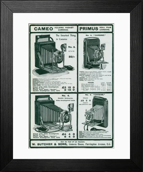 Framed Print : Four Butcher Cameras Framed Print : Four Butcher Cameras
