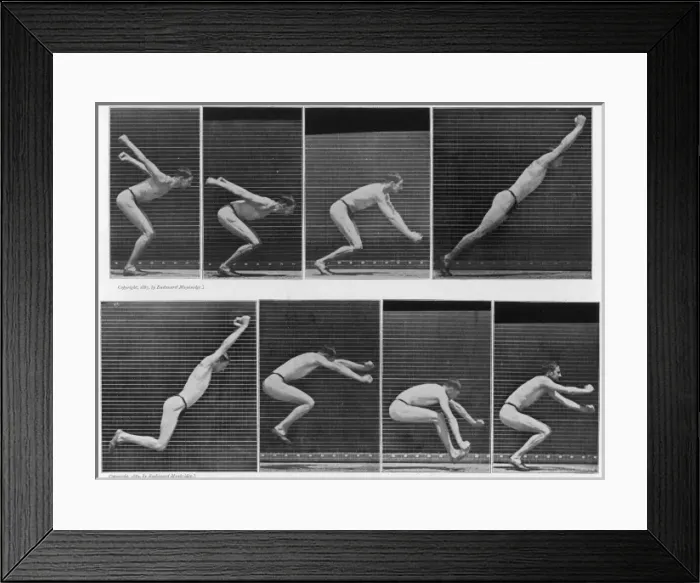 Framed Print : Muybridge - Jumping Framed Print : Muybridge - Jumping