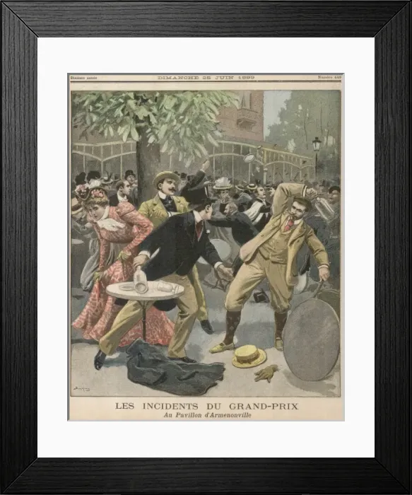 Framed Print : Fight in Paris Cafe / 1899 Framed Print : Fight in Paris Cafe / 1899