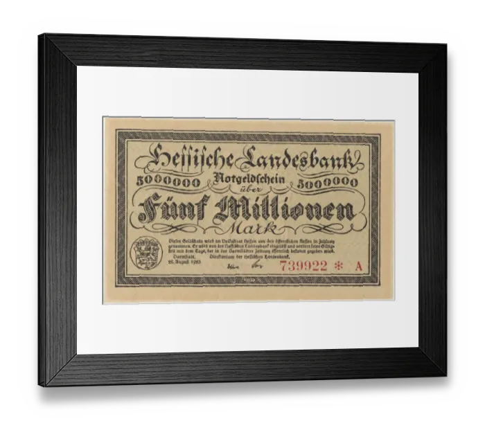 Framed Print : 5 Million Mark Note Framed Print : 5 Million Mark Note