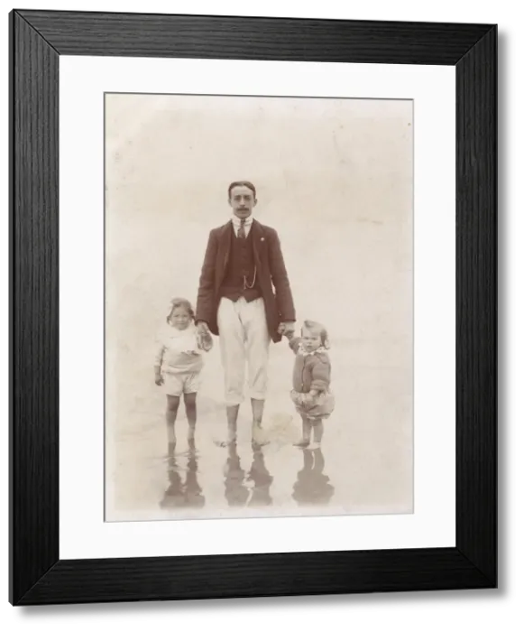 Framed Print : Three paddlers at Scarborough, North Yorkshire Framed Print : Three paddlers at Scarborough, North Yorkshire