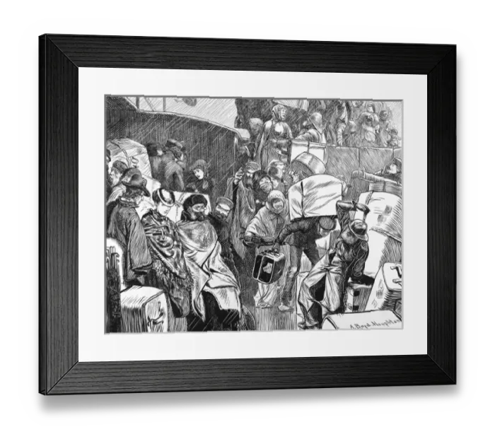 Framed Print : Passengers boarding an Emigrant Ship, Britain, 1870 Framed Print : Passengers boarding an Emigrant Ship, Britain, 1870