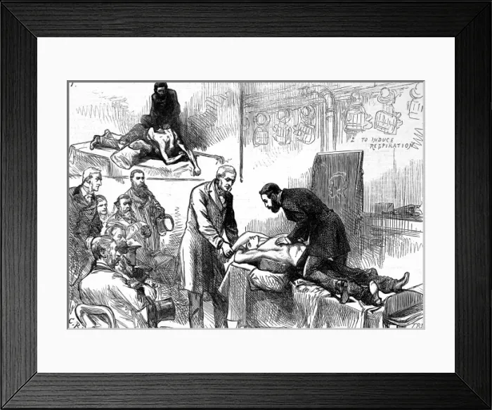 Framed Print : Dr. Howard Demonstrating Resuscitation, Royal Humane Society Framed Print : Dr. Howard Demonstrating Resuscitation, Royal Humane Society