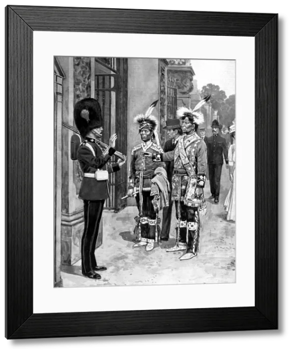 Framed Print : Sioux native American Indian Chiefs outside Buckingham Palac Framed Print : Sioux native American Indian Chiefs outside Buckingham Palac