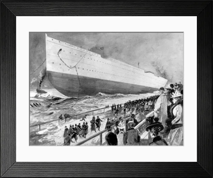 Framed Print : Launch of the Oceanic, January 1899 Framed Print : Launch of the Oceanic, January 1899
