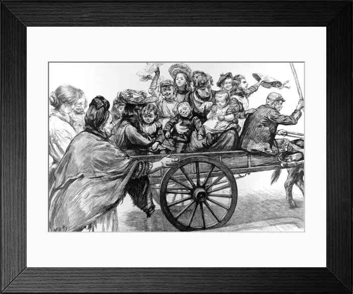 Framed Print : London Family heading for Epping Forest on WhitMonday, 1893 Framed Print : London Family heading for Epping Forest on WhitMonday, 1893