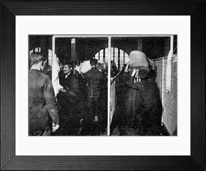 Framed Print : Examining Immigrants at Ellis Island, New York, 1911 Framed Print : Examining Immigrants at Ellis Island, New York, 1911