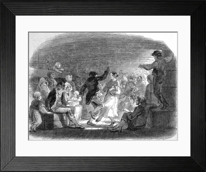 Framed Print : Dancing on an Emigrant Ship, 1850 Framed Print : Dancing on an Emigrant Ship, 1850